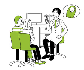 A couple visiting a hospital.