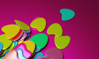 Beautiful background with hearts, Happy Valentine's Day! 3d illustration, 3d rendering.