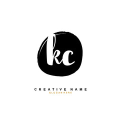 K C KC Initial logo template vector. Letter logo concept