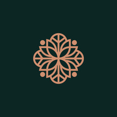 ornament logo icon vector design. Elegant premium ornament vector logotype symbol