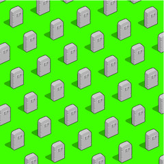 Vector pattern consisting of coffins and tombstones for graveyard illustrating a high death rate