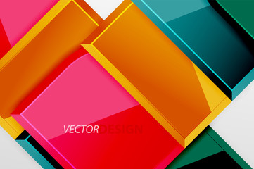 Glossy glass squares with round elements geometric composition. Abstract geometric background with 3d effect composition For Wallpaper, Banner, Background, Card, Book Illustration, landing page