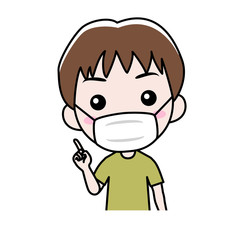 感染症対策でマスクをした男の子