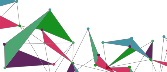 Line points connections, triangular technology design. Abstract geometric background