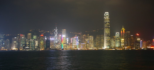 Skyline de nuit Hong Kong Asie