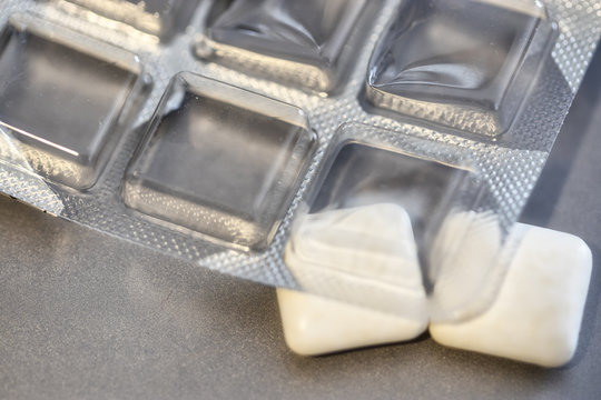 Packets of empty Nicotine Gum to help stop smoking