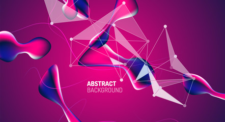 Fluid gradients, abstract liquid bubble shapes background