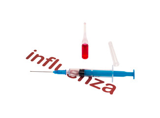 Treatment of coronavirus a type of flu with injections and tablets for inflammation and fever