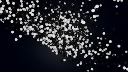 Black and White Spheres with Glossy Surface. 3D render