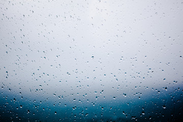 Glass covered with drops of water