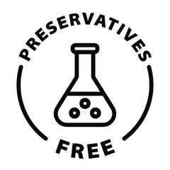 Preservatives free black outline icon