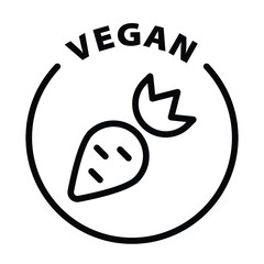 Vegan outline black badge icon