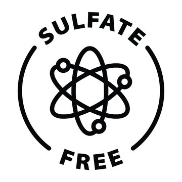 Sulfate free black outline icon