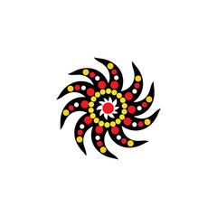 Aboriginal art dots painting icon logo design