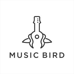 music bird logo vector template
