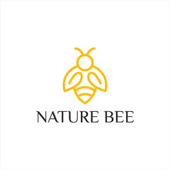 Bee logo icon concepts bee logo vector abstract template with white background
