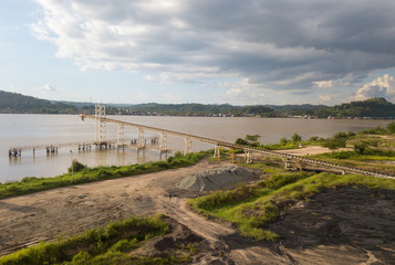 Old Port an coal mining for Coal Shipping aerial View