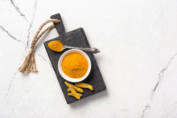 Ground and roots turmeric for healthy life and tasty food