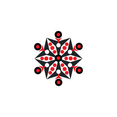 Aboriginal art dots painting icon logo design