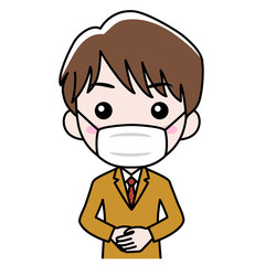 Obraz premium 感染症対策でマスクをした男性