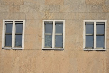 Windows at old abandoned Tempelhofer Feld in Tempelhof Berlin Germany