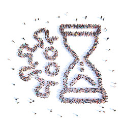 A group of people in the form of the covid virus 2019. Stop coronavirus, stop virus .3D rendering.