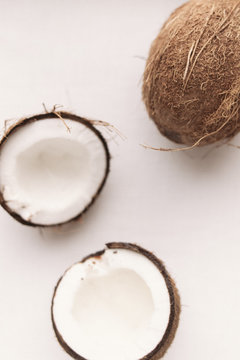 coconut on white background