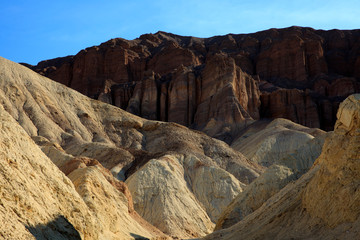 Fototapeta na wymiar California / USA - August 22, 2015: The landscape at Golden Canyon in Death Valley National Park, California, USA
