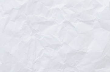 white crumpled paper texture background.