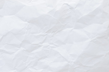 white crumpled paper texture background.