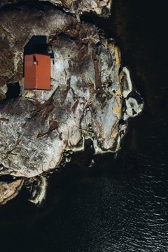 Shed on an isle from above