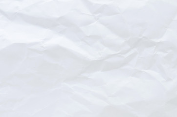 white crumpled paper texture background.