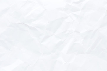 white crumpled paper texture background.