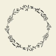 Rustic frame vector made of beautiful branches