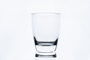 empty glass of water isolated on white background