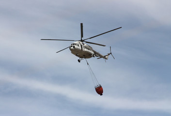 rescue helicopter in flight