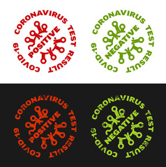 Coronavirus test result stamp - positive negative