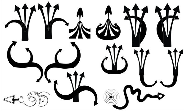 Arrow vector multi design shapes multi arrow black color 