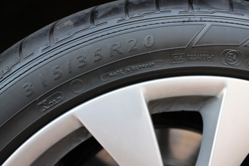 Close up of sports SUV tire