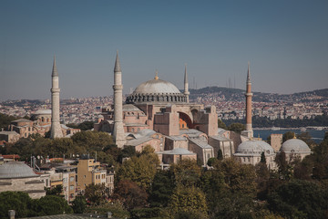 Turkey, the city of Istanbul, in the pictures one of the mosques of the city, outside.