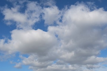 Naklejka na ściany i meble Blue sky with clouds 3, in April 2020