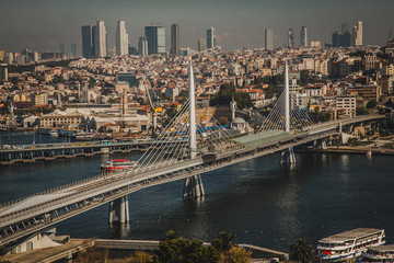 Turkey, Istanbul city, Bering Strait top view of the city.