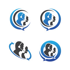 call center | customer service support | hotline icon logo