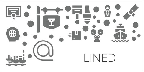 Modern Simple Set of lined Vector filled Icons
