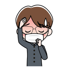 感染症対策でマスクをした男性