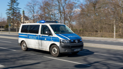A Berlin Police car in intervention