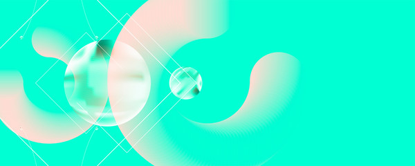 Abstract background futuristic on aqua menthe color banner geometric turquoise texture. Fresh summer shades of turquoise aqua