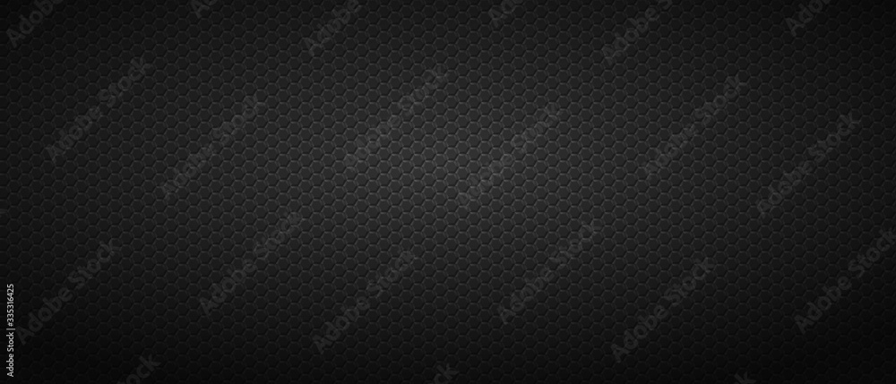 Poster black mosaic backdrop with hexagonal tiling