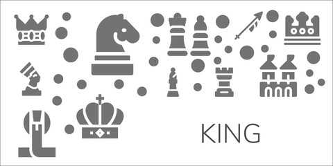 Modern Simple Set of king Vector filled Icons