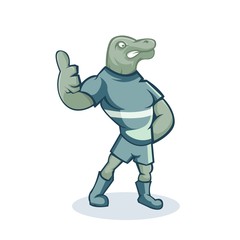 Komodo dragon cartoon mascot design with modern illustration concept style for sport team.The color can be edited according to your favorite team.
